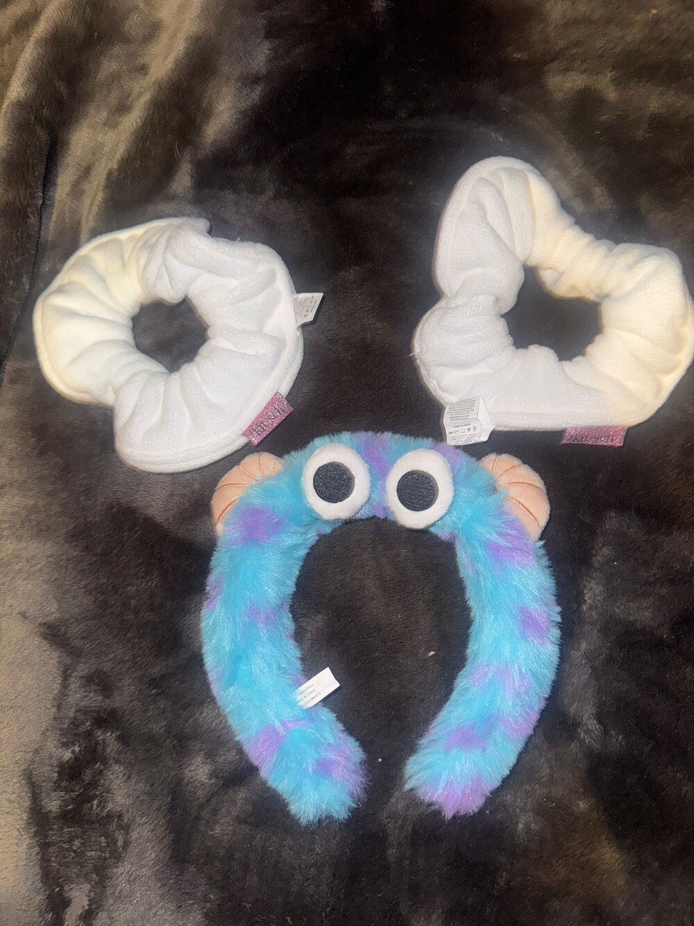 kit-sch/ Sulley Plush Headband and Scrunchies Disney Pixar Blue Purple